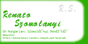 renato szomolanyi business card